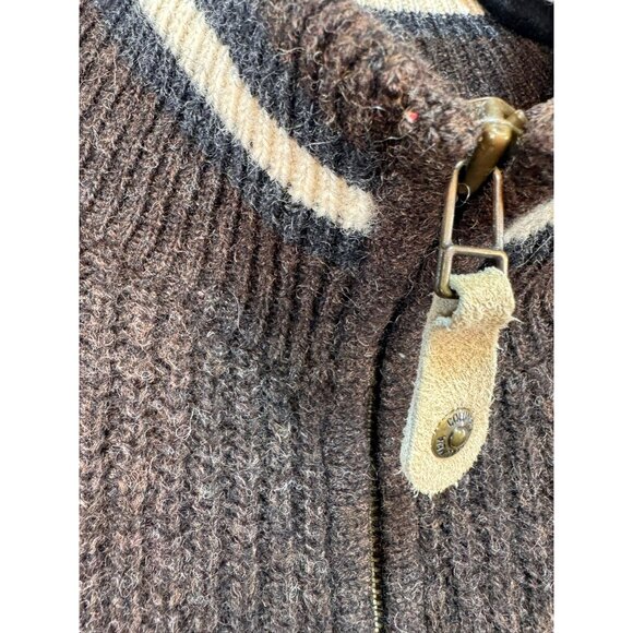 Columbia Sportswear Mens 100% Shetland Wool 1/4 Zip Sweater L Brown - Picture 7 of 14